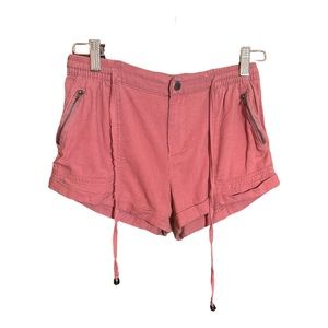 IRIS rose pink soft relaxed fit drawstring shorts